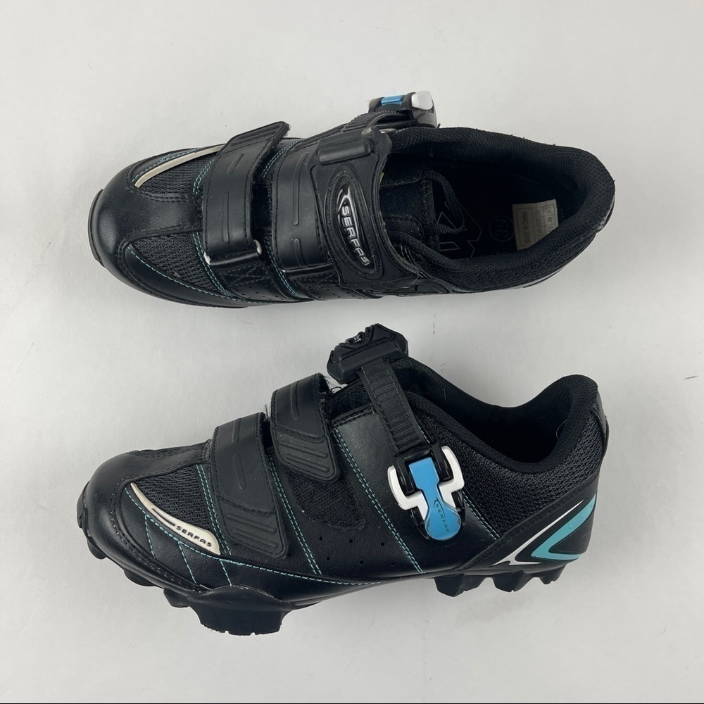 Serfas Astro Womens Cycling Shoes Black Clip On Size 6.5